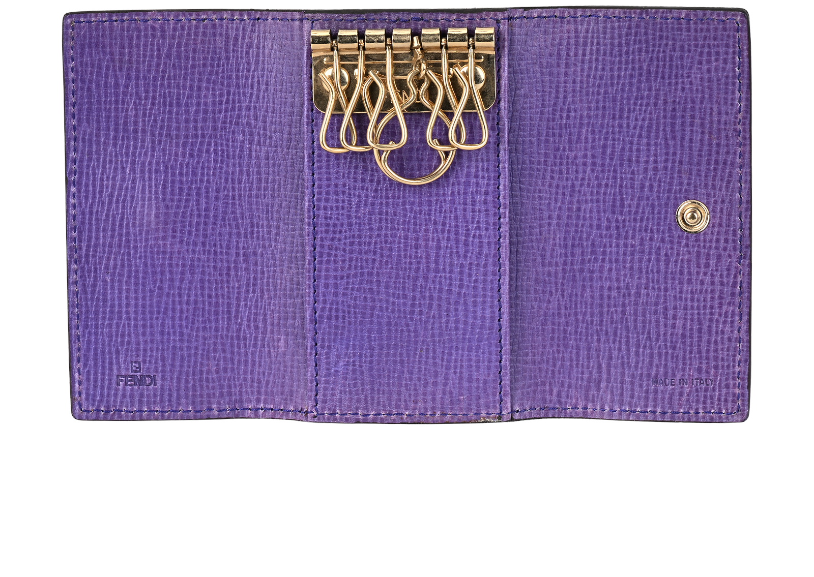 Fendi FF Key Wallet, &pound;150, Accessories, Brown/Purple, Canvas, Other view